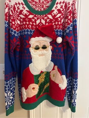 Holiday Time Tacky Christmas Sweater L